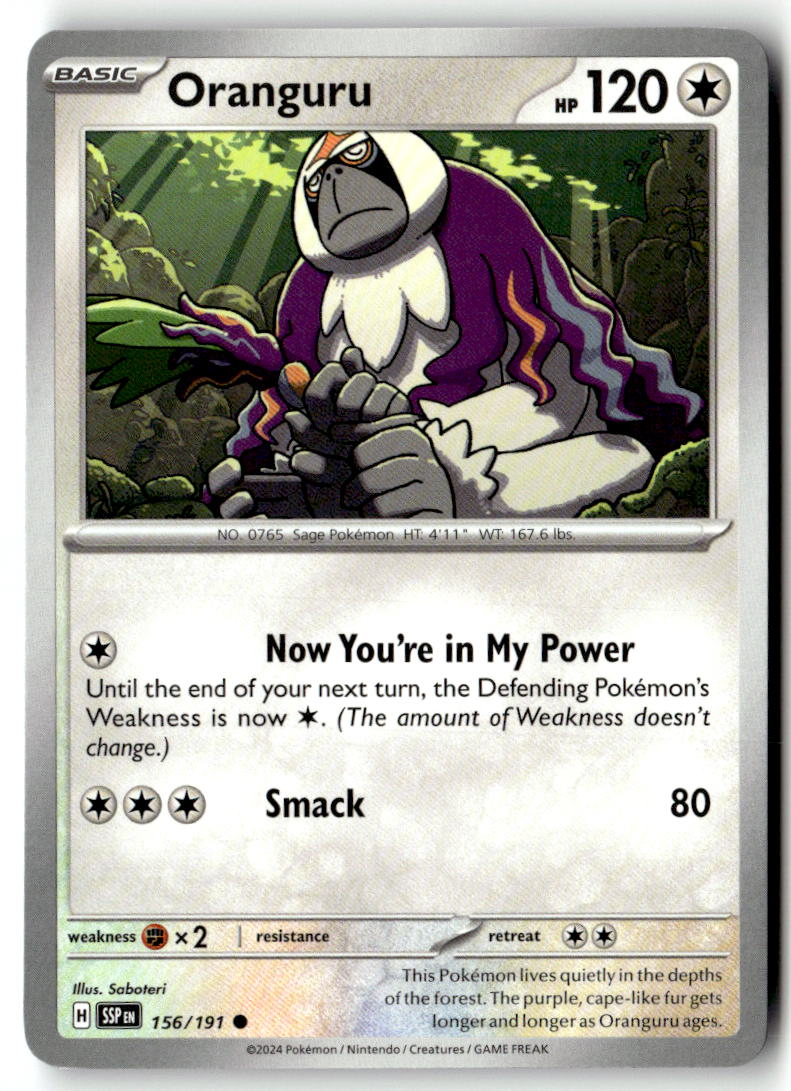 Front of Oranguru 156/191 from Surging Sparks