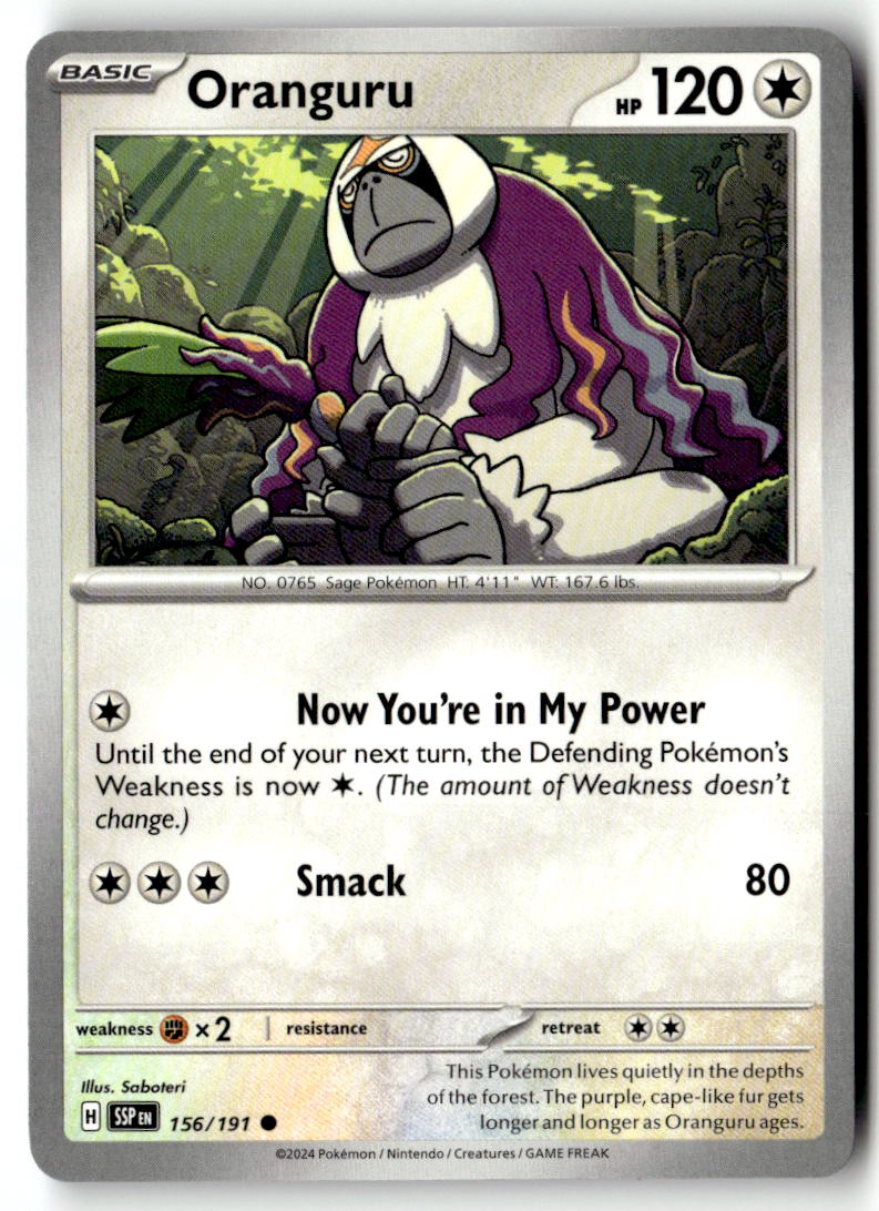 Front of Oranguru 156/191 from Surging Sparks