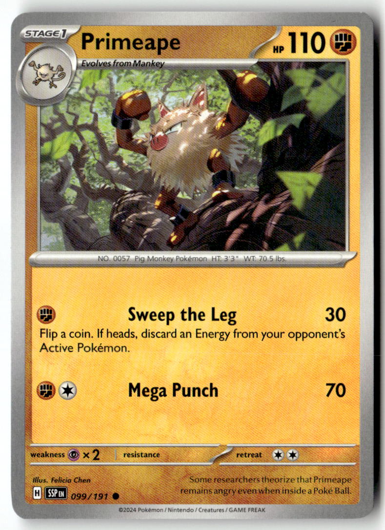 Front of Primeape 099/191 from Surging Sparks