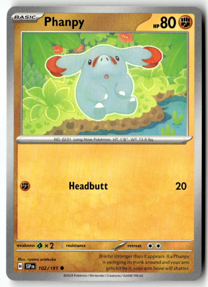Front of Phanpy 102/191 from Surging Sparks
