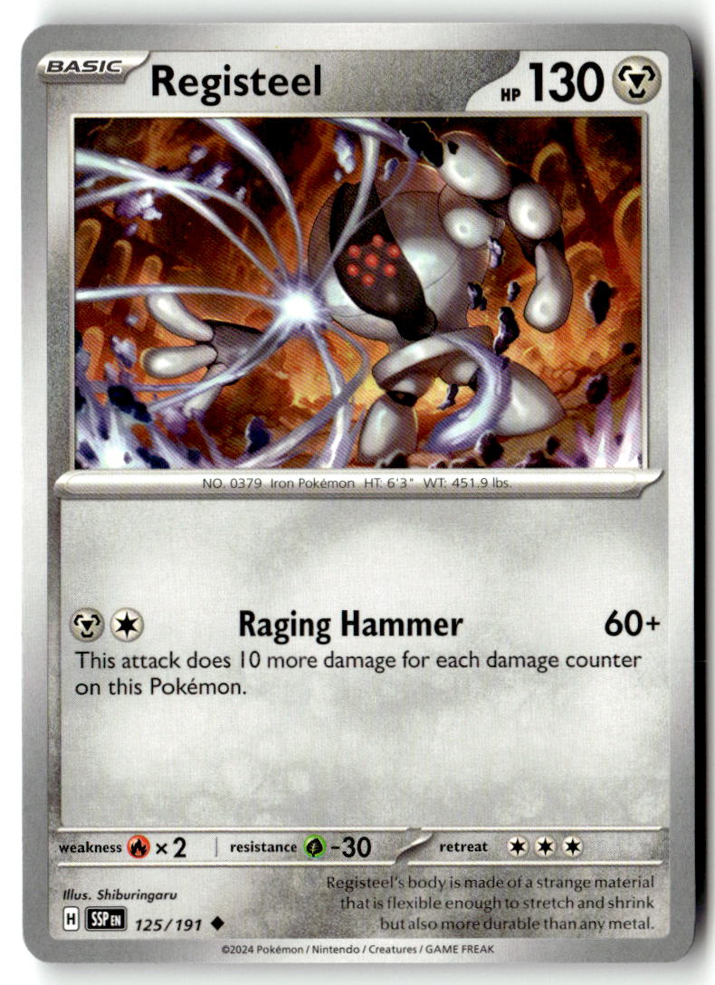 Front of Registeel 125/191 from Surging Sparks