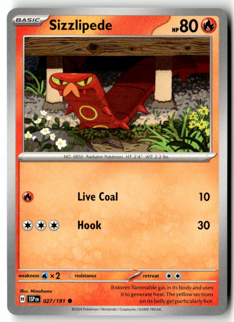 Front of Sizzlipede 027/191 from Surging Sparks