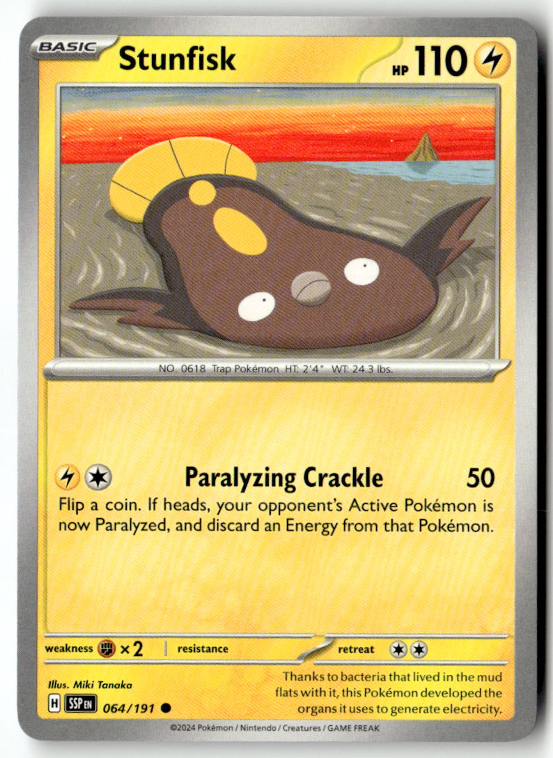 Front of Stunfisk 064/191 from Surging Sparks