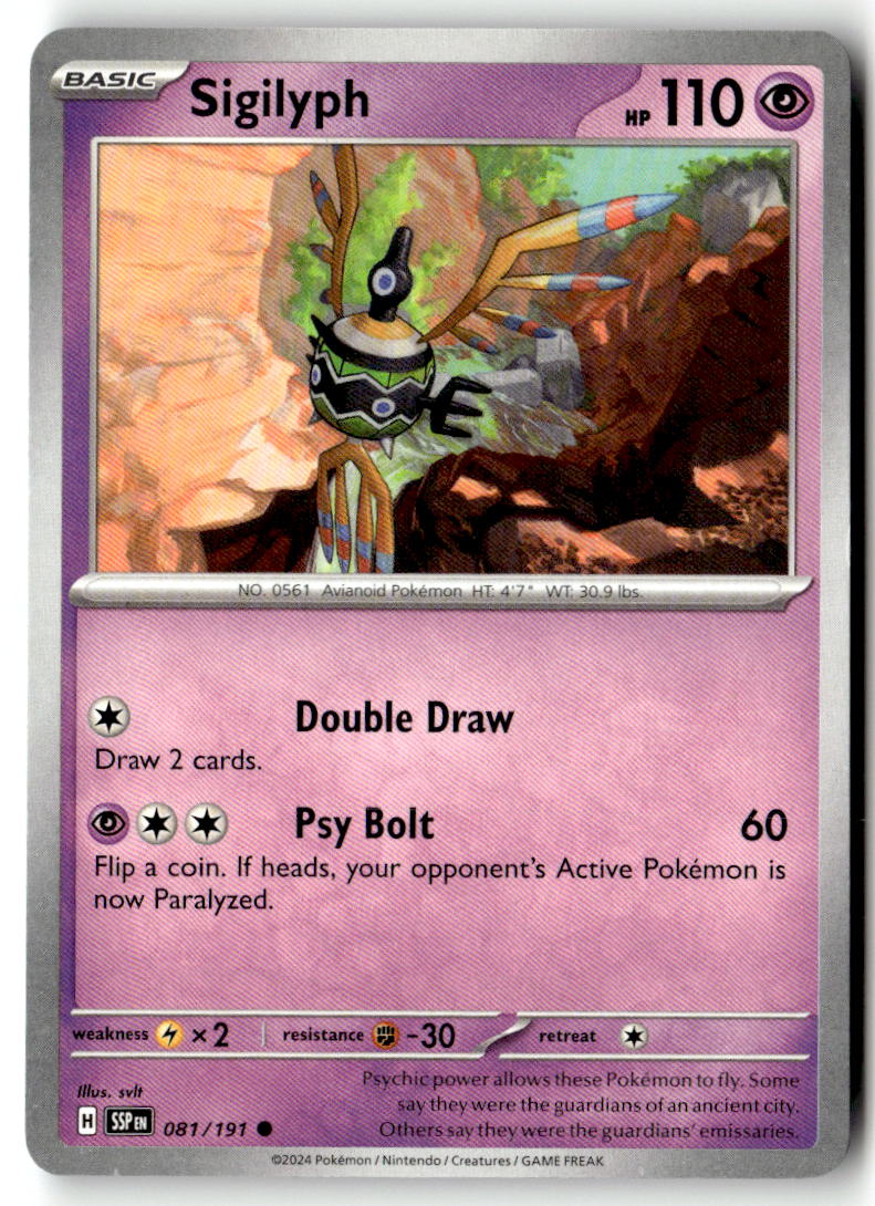 Front of Sigilyph 081/191 from Surging Sparks