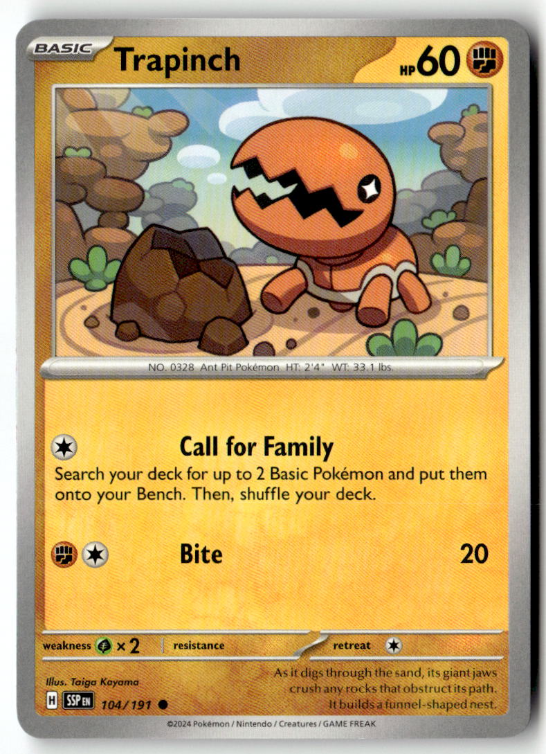 Front of Trapinch 104/191 from Surging Sparks