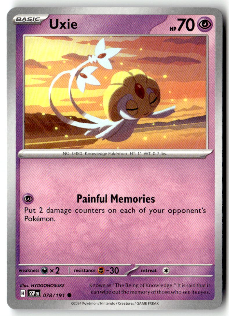Front of Uxie 078/191 from Surging Sparks