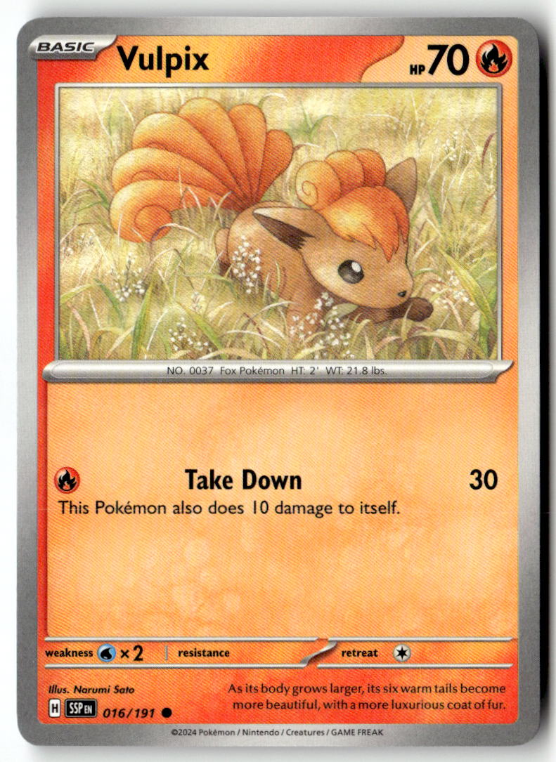 Front of Vulpix 016/191 from Surging Sparks