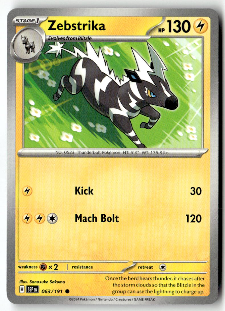 Front of Zebstrika 063/191 from Surging Sparks