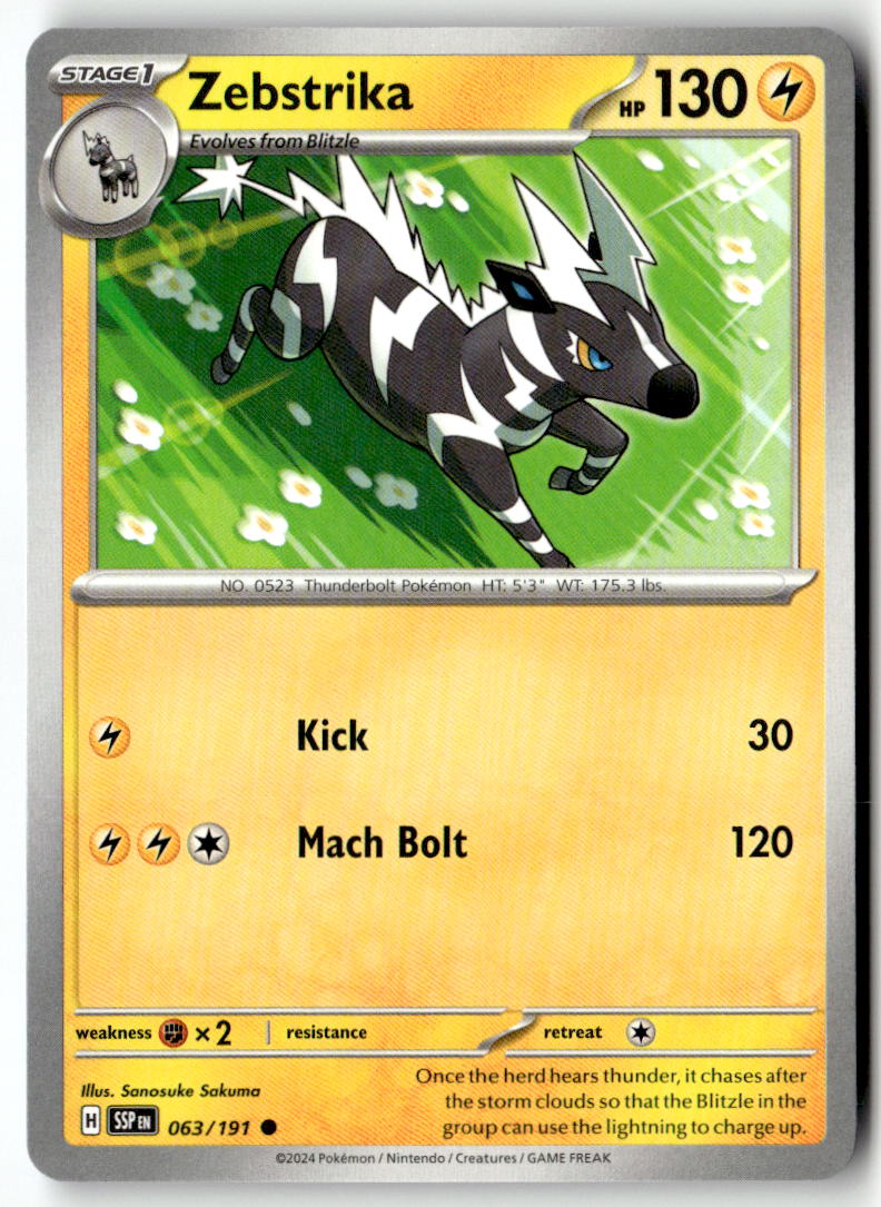 Front of Zebstrika 063/191 from Surging Sparks