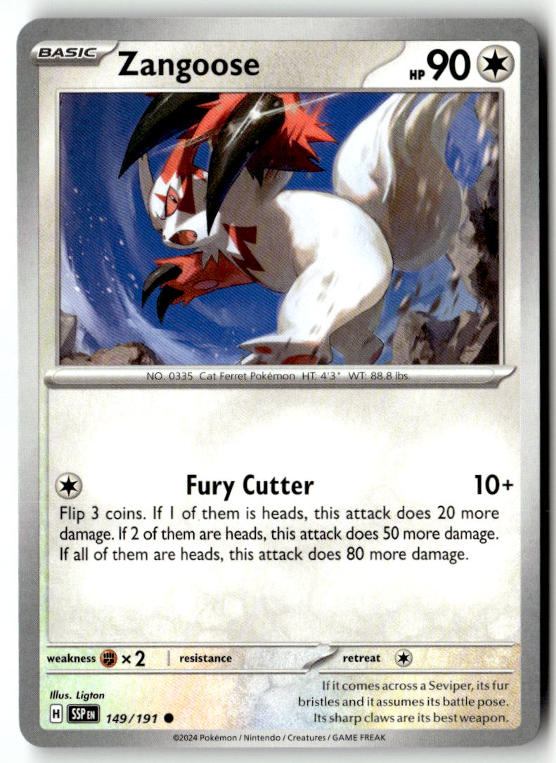 Front of Zangoose 149/191 from Surging Sparks