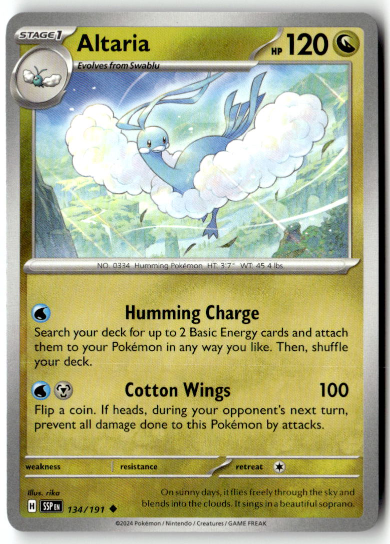Front of Altaria 134/191 from Surging Sparks