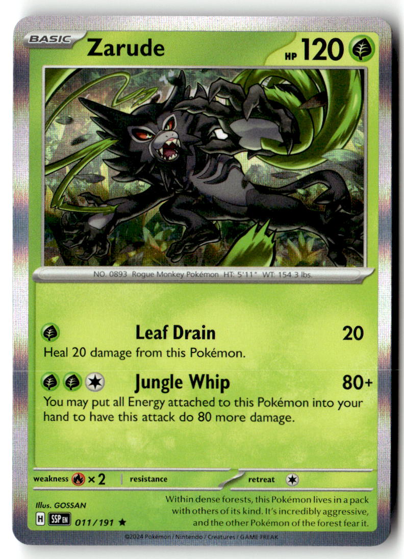 Front of Zarude 011/191 from Surging Sparks