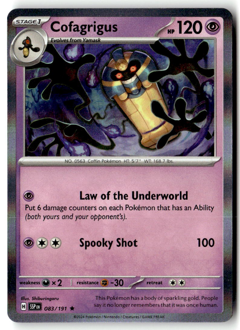 Front of Cofagrigus 083/191 from Surging Sparks