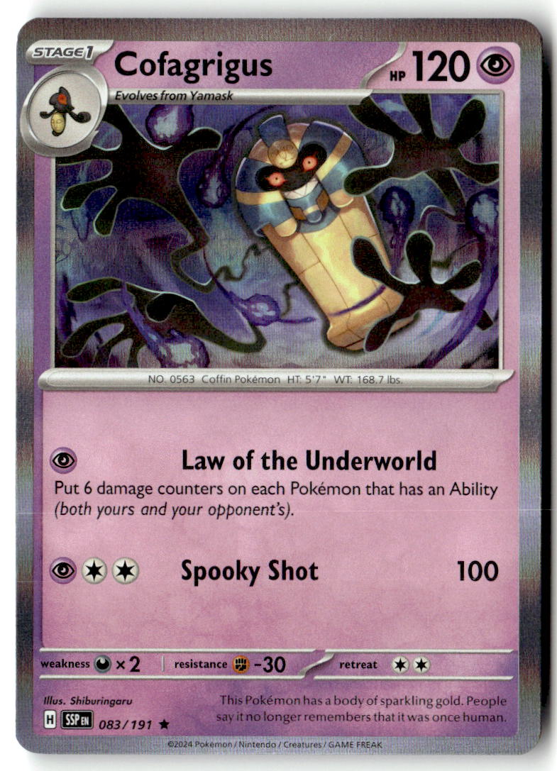 Front of Cofagrigus 083/191 from Surging Sparks