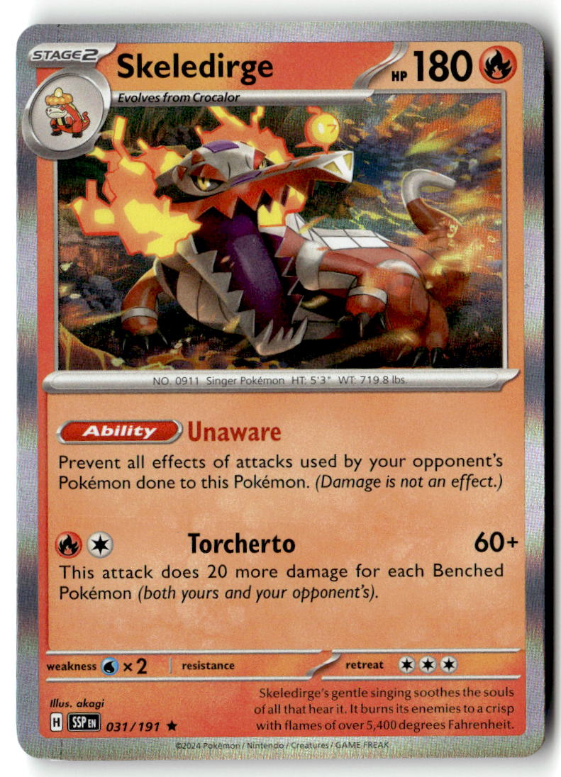 Front of Skeledirge 031/191 from Surging Sparks