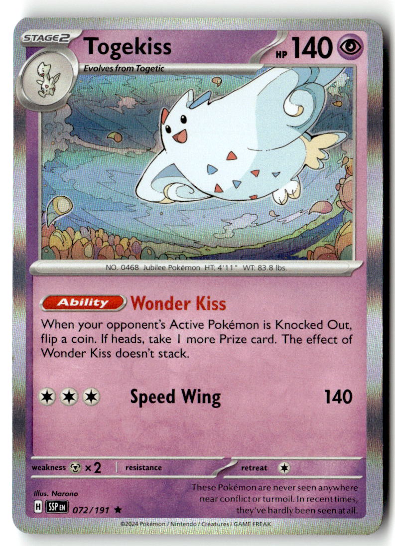 Front of Togekiss 072/191 from Surging Sparks