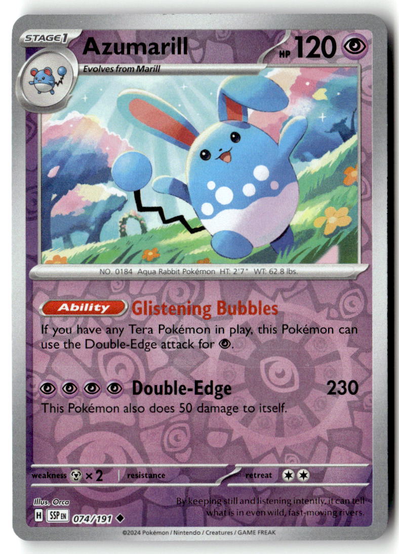 Front of Azumarill 074/191 from Surging Sparks
