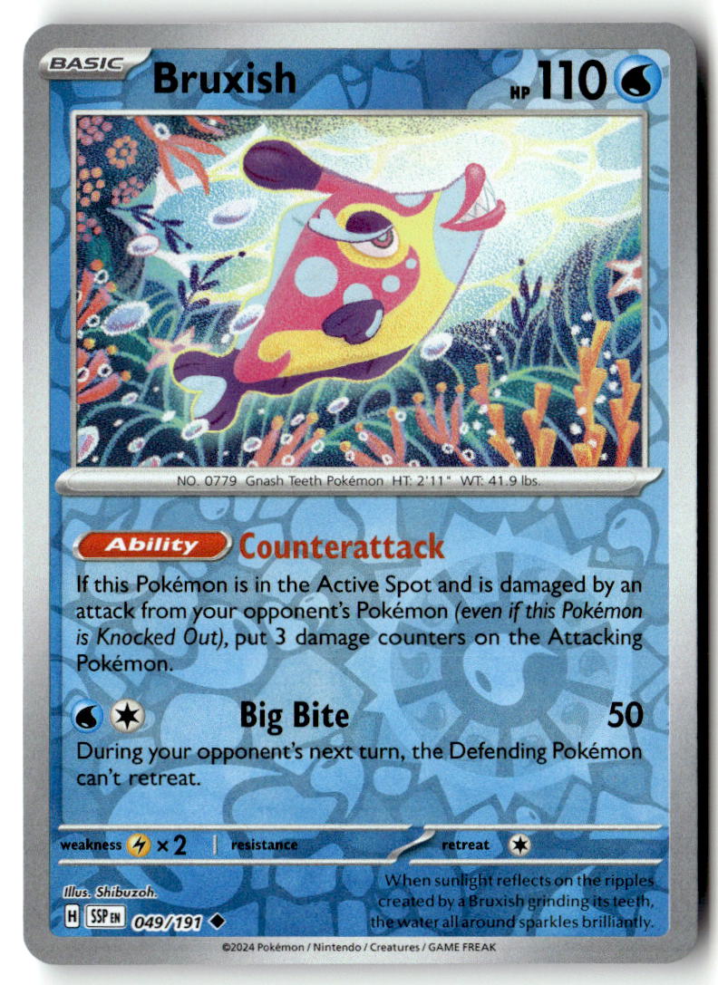 Front of Bruxish 049/191 from Surging Sparks