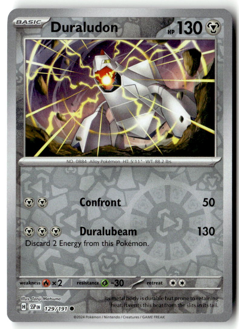 Front of Duraludon 129/191 from Surging Sparks