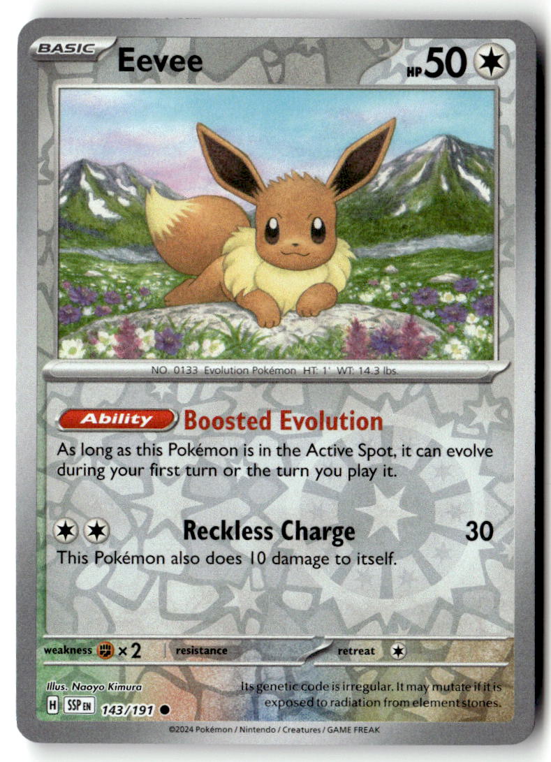 Front of Eevee 143/191 from Surging Sparks