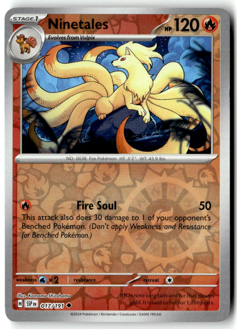 Front of Ninetales 017/191 from Surging Sparks