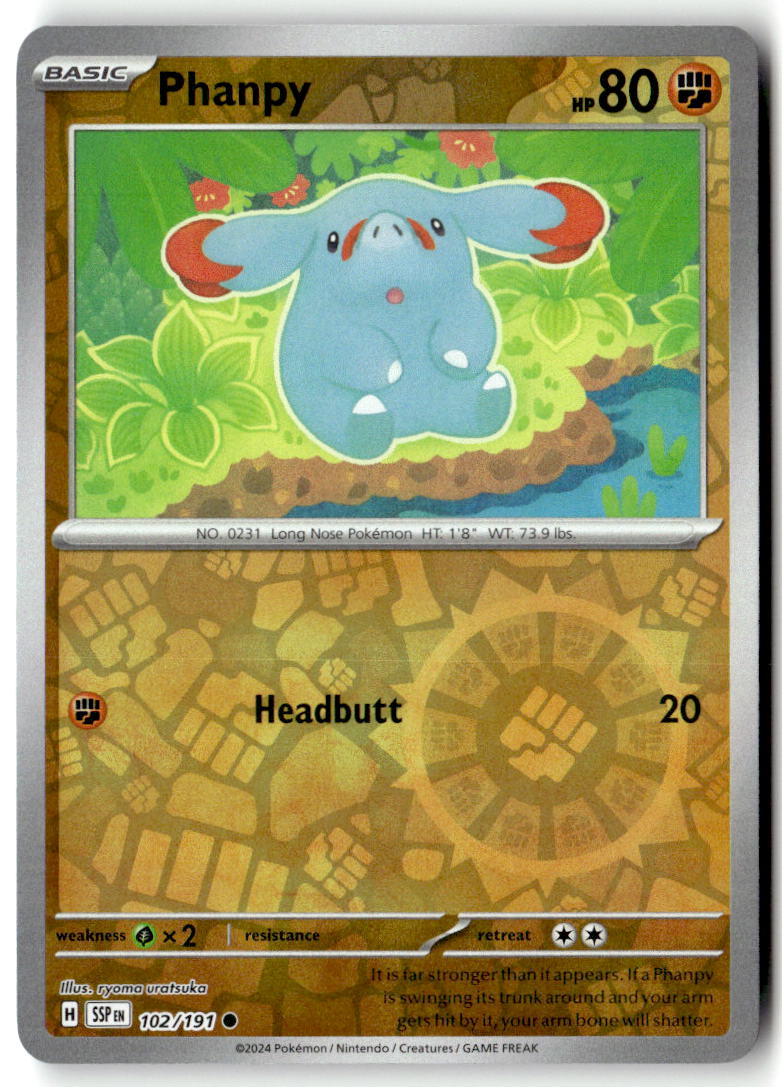 Front of Phanpy 102/191 from Surging Sparks