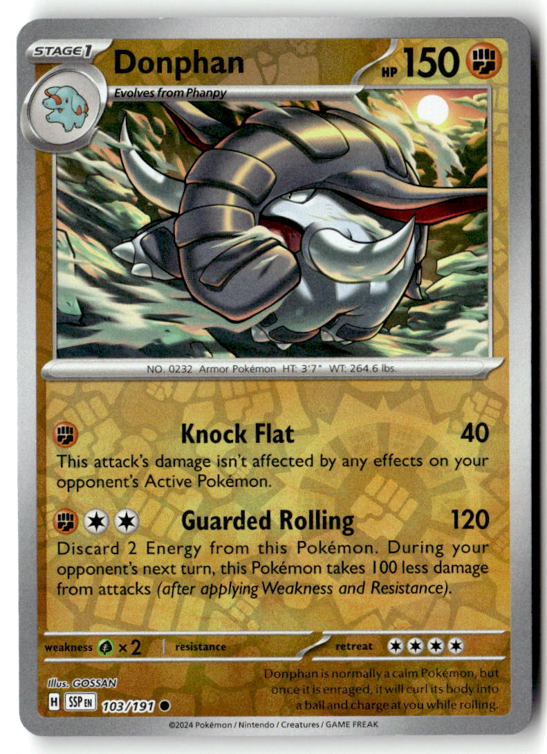 Front of Donphan 103/191 from Surging Sparks