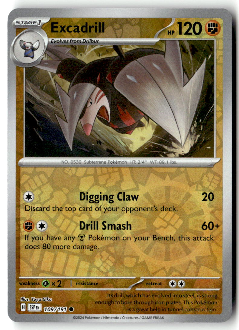 Front of Excadrill 109/191 from Surging Sparks