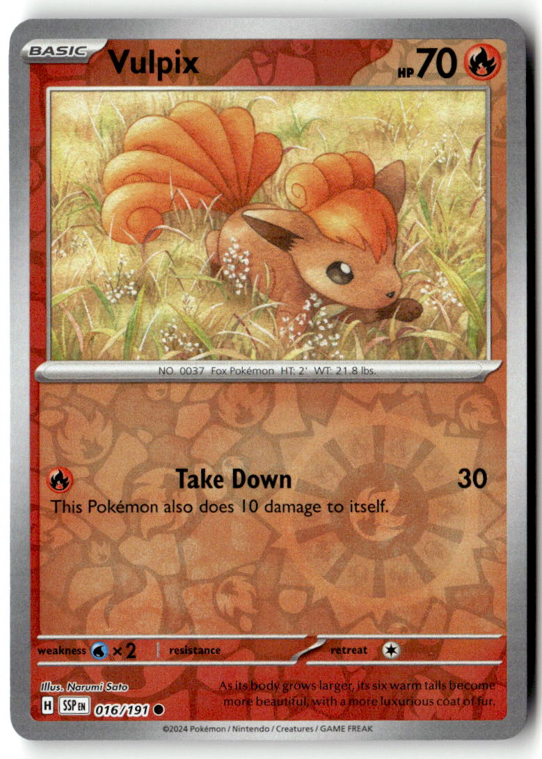 Front of Vulpix 016/191 from Surging Sparks