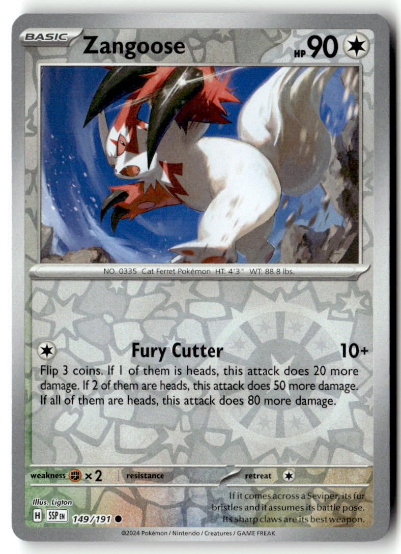 Front of Zangoose 149/191 from Surging Sparks