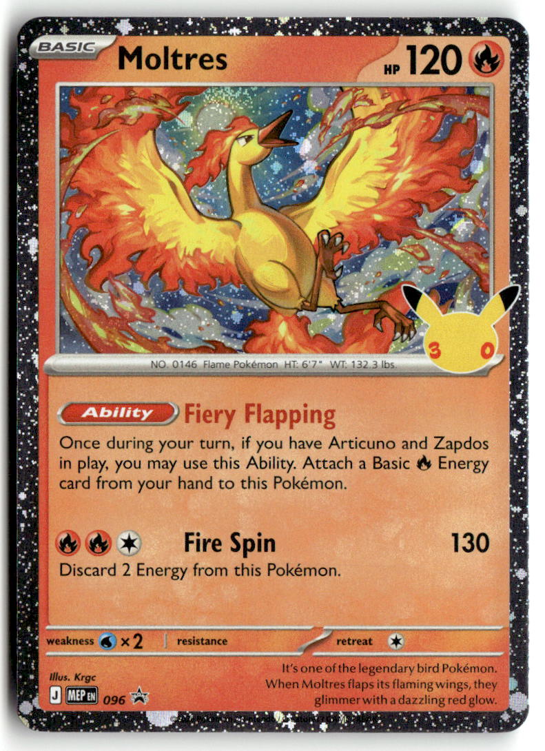 Front of Moltres - 096 (30th Celebration) from Mega Evolution Promo