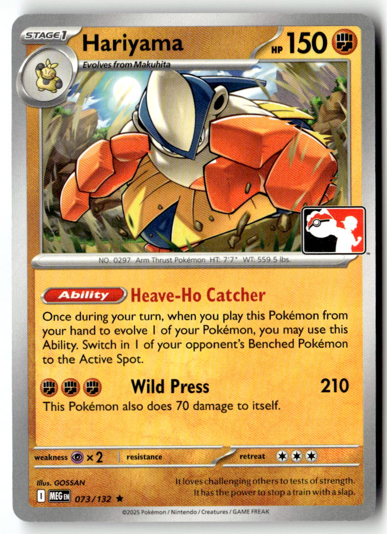 Front of Hariyama 073/132 from Prize Pack Series Cards