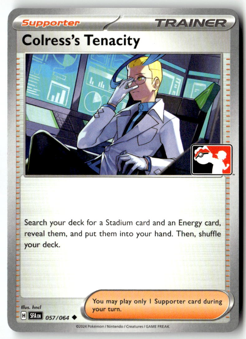 Front of Colress's Tenacity 057/064 from Prize Pack Series Cards