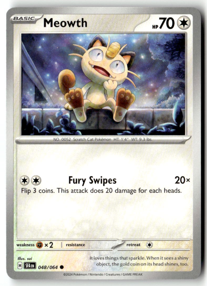Front of Meowth 048/064 from Shrouded Fable