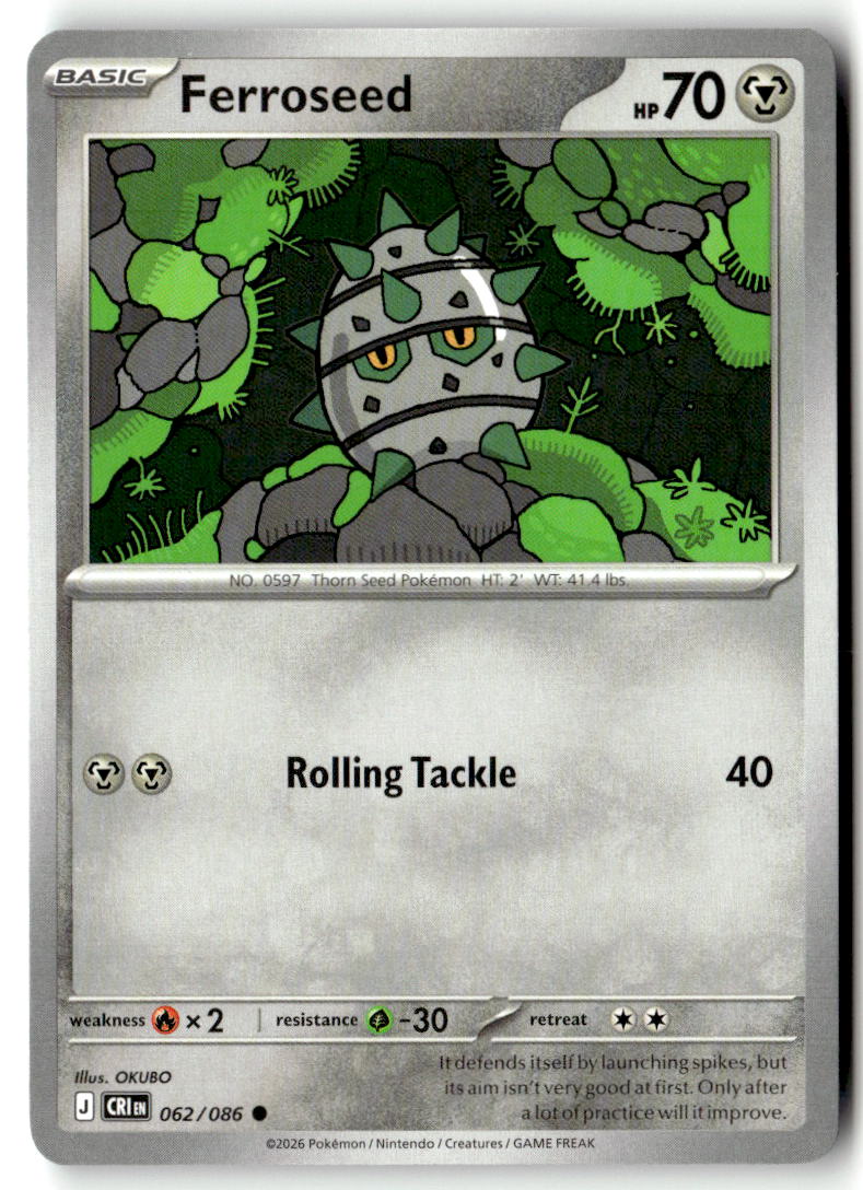 Front of Ferroseed 062/086 from Chaos Rising
