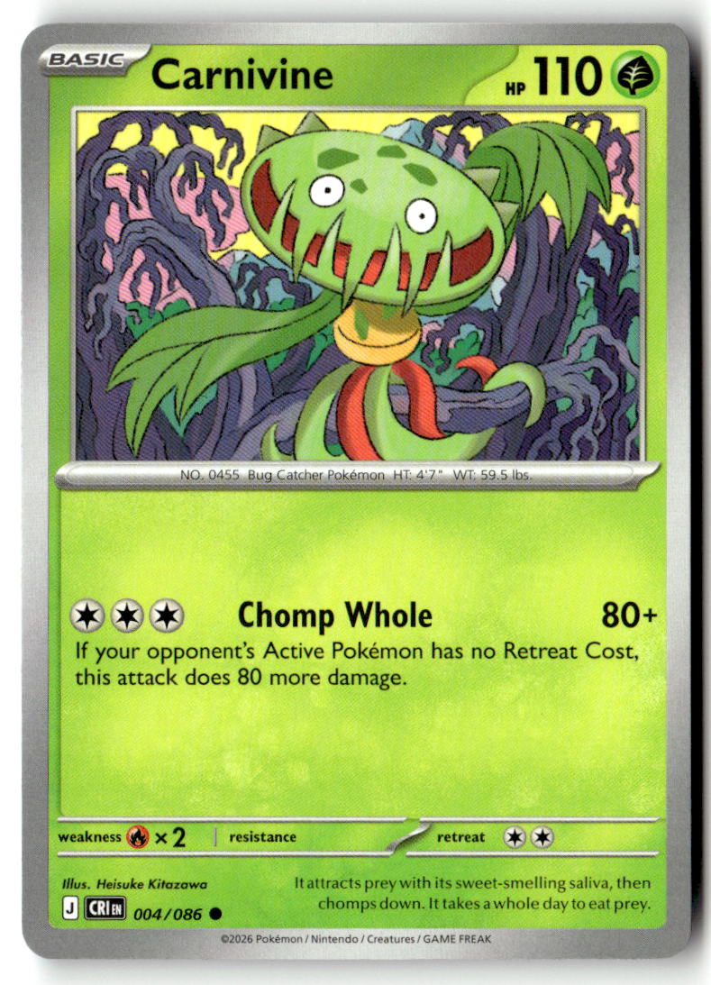 Front of Carnivine 004/086 from Chaos Rising