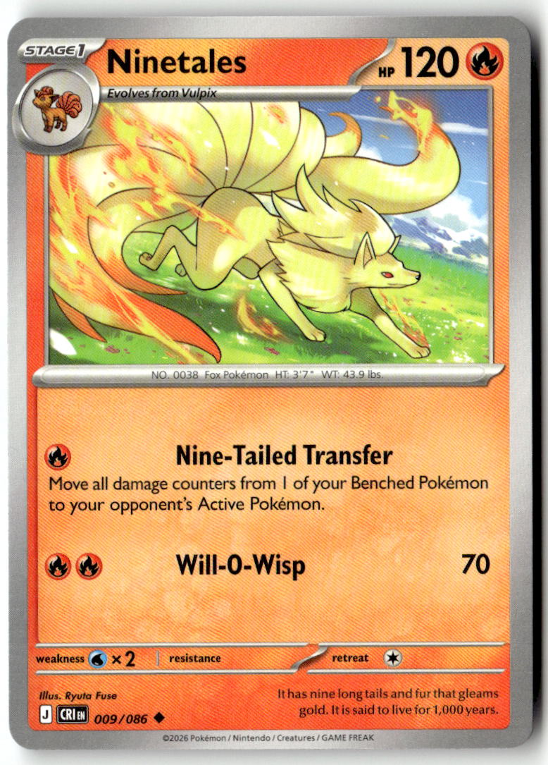 Front of Ninetales 009/086 from Chaos Rising