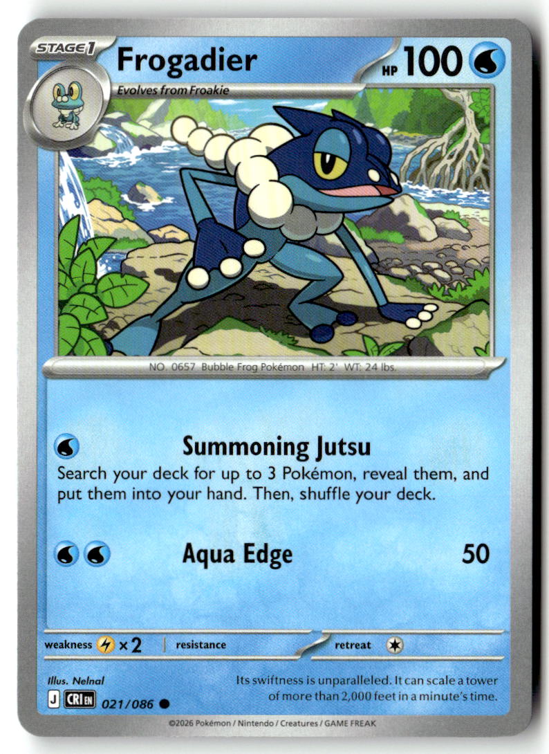 Front of Frogadier 021/086 from Chaos Rising