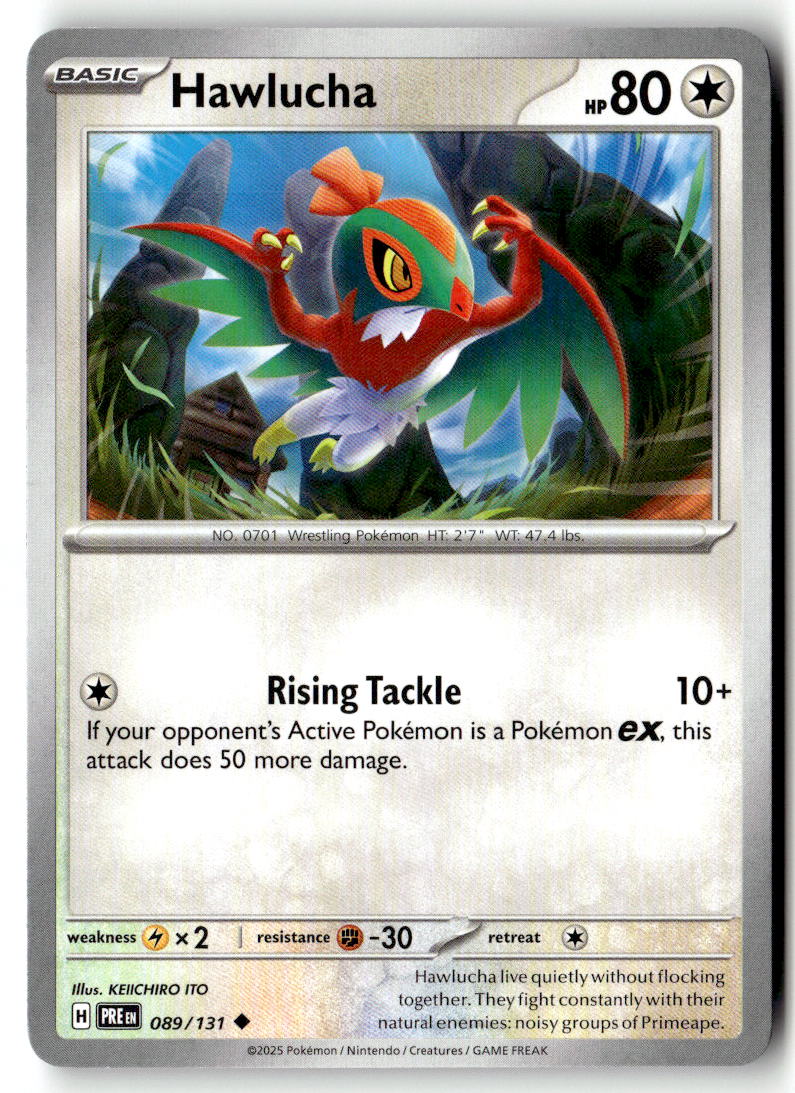 Front of Hawlucha 089/131 from Prismatic Evolutions