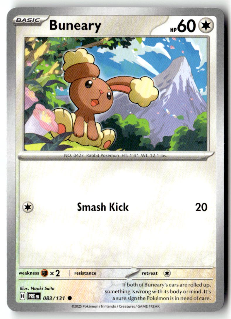 Front of Buneary 083/131 from Prismatic Evolutions