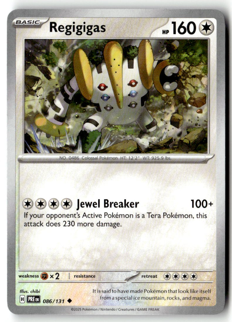 Front of Regigigas 086/131 from Prismatic Evolutions