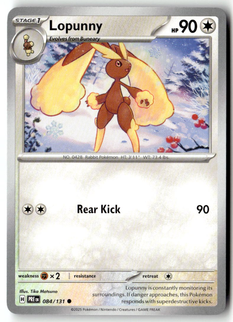 Front of Lopunny 084/131 from Prismatic Evolutions