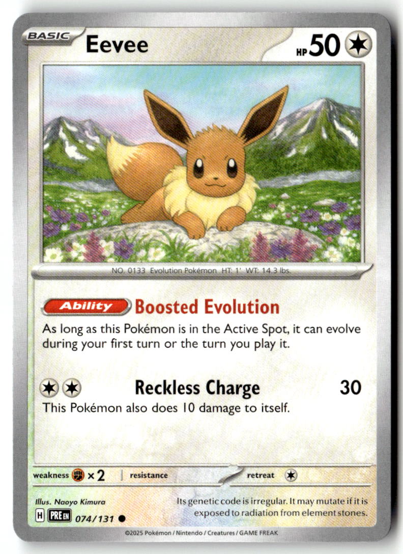 Front of Eevee 074/131 from Prismatic Evolutions