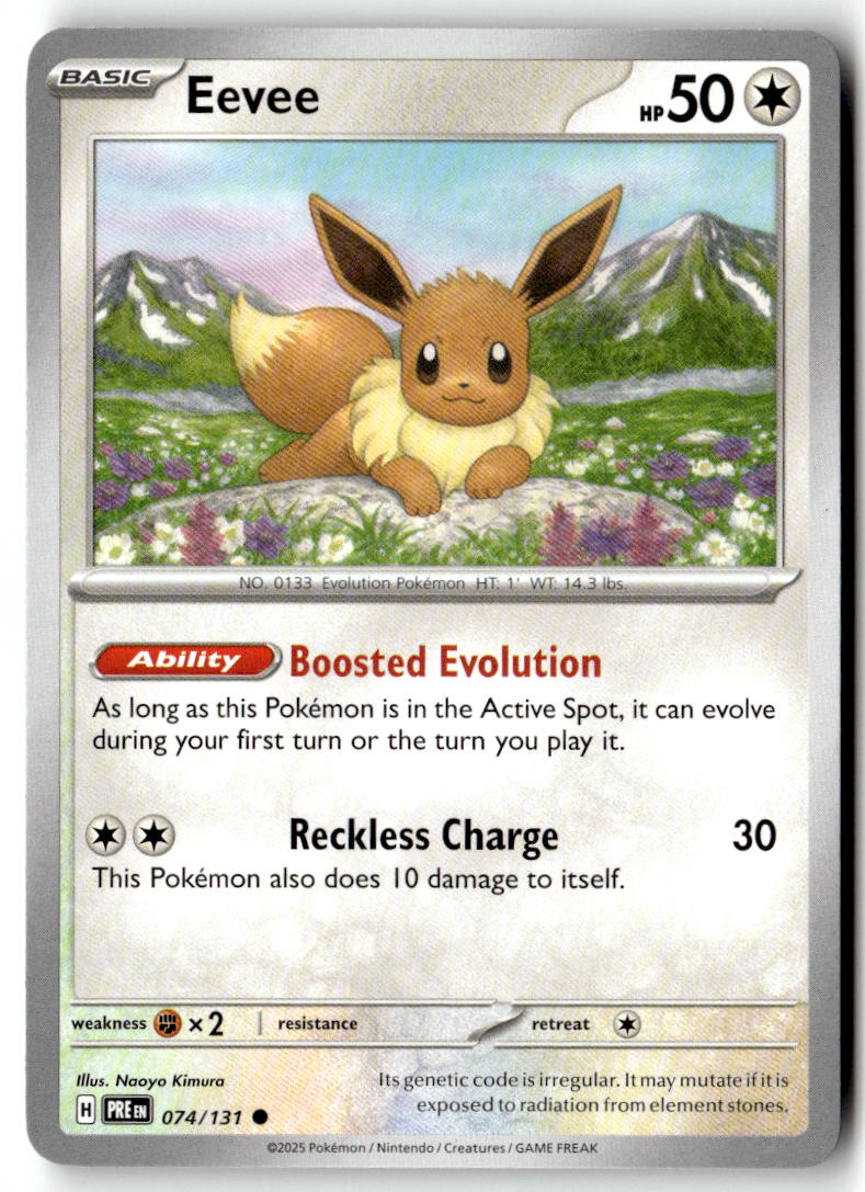 Front of Eevee 074/131 from Prismatic Evolutions