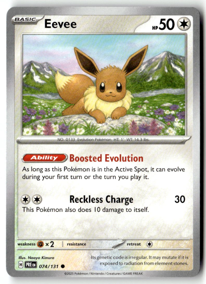 Front of Eevee 074/131 from Prismatic Evolutions