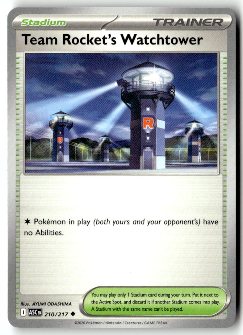 Front of Team Rocket's Watchtower 210/217 from Ascended Heroes