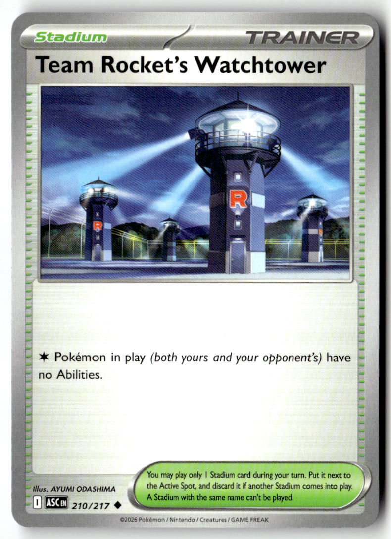 Front of Team Rocket's Watchtower 210/217 from Ascended Heroes
