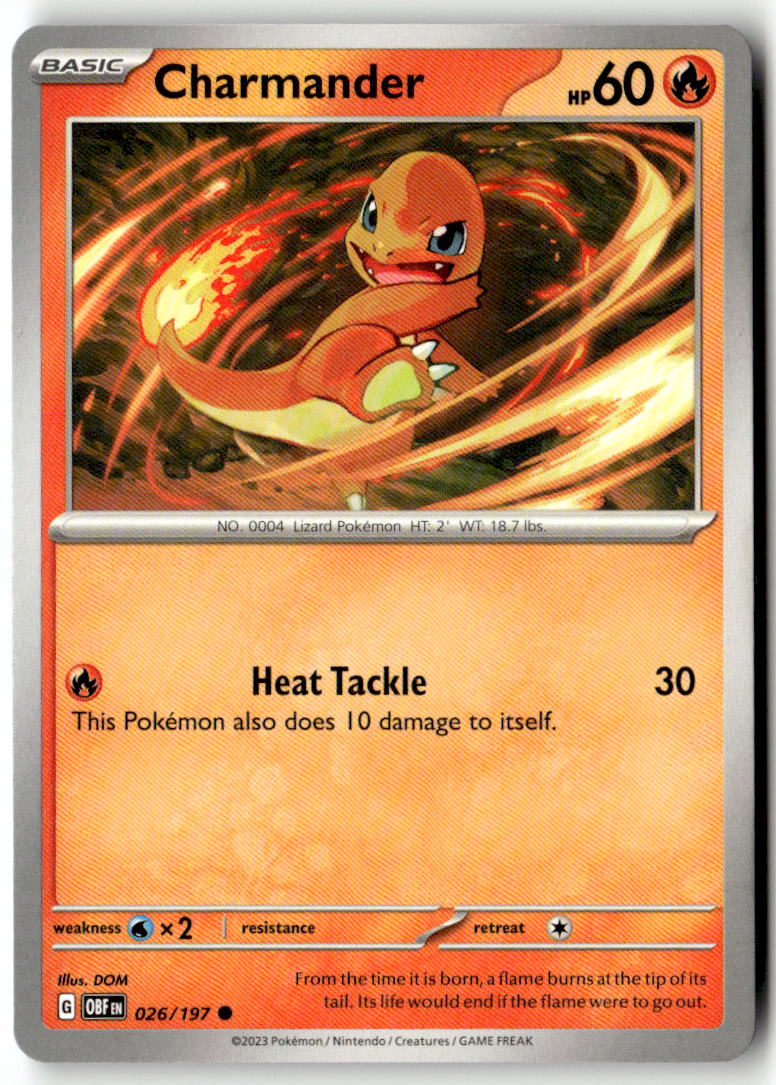 Front of Charmander 026/197 from Obsidian Flames