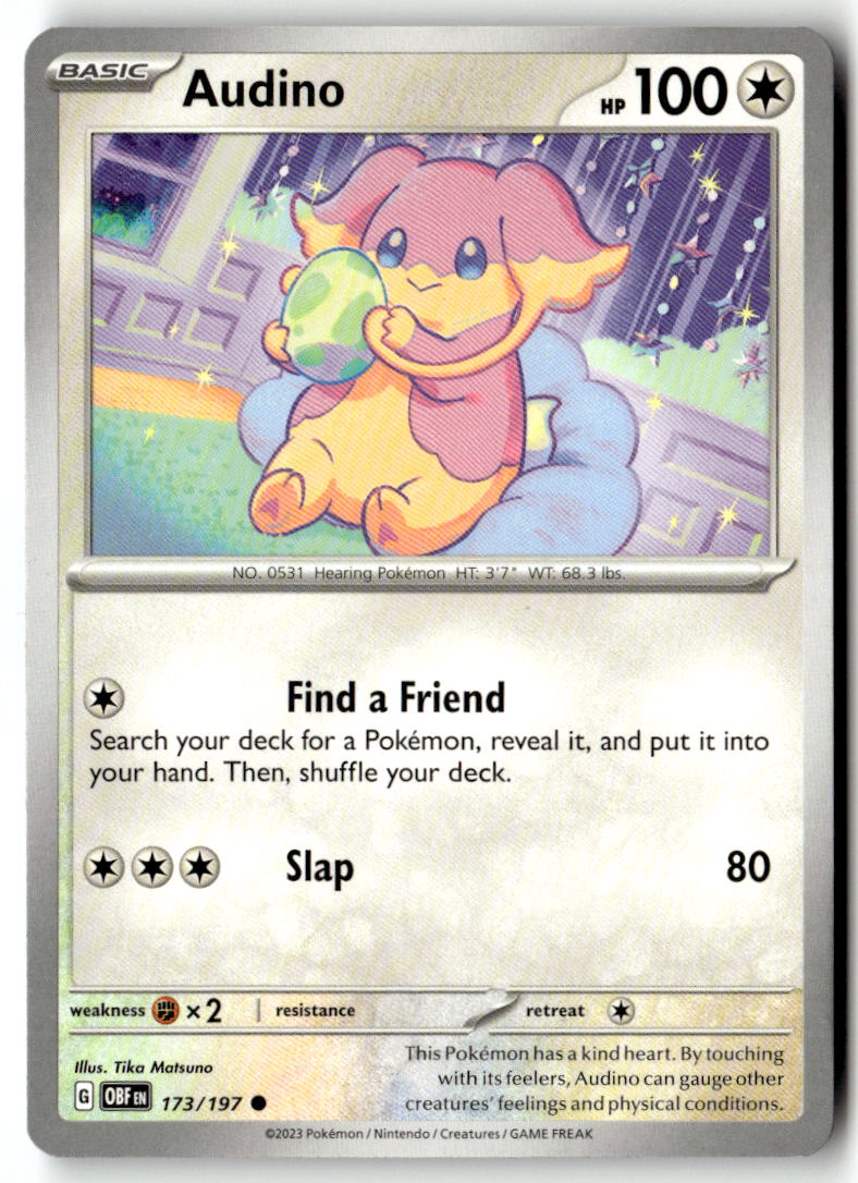 Front of Audino 173/197 from Obsidian Flames