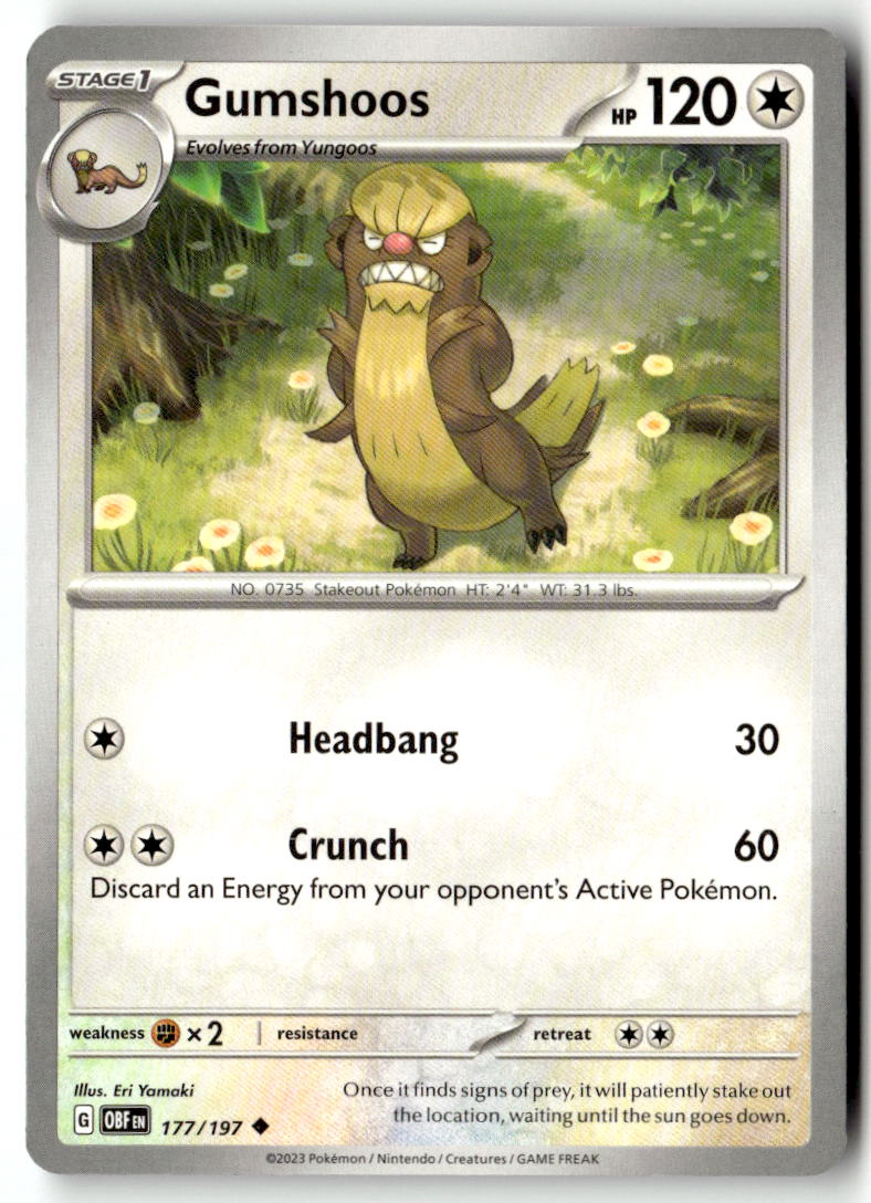 Front of Gumshoos 177/197 from Obsidian Flames